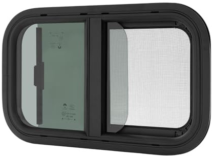 Fenêtre de caravane coulissante avec moustiquaire, fenêtre latérale pour camping-car, camping - 500 x 300 mm