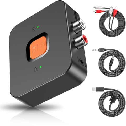 Umllpet Bluetooth 6.0 ljudadapter, 3,5 mm AUX Bluetooth-mottagare för stereo, högtalare, AV-mottagare, projektor, mobiltelefon och surfplatta
