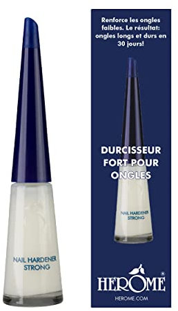 Herome Durcisseur Fort pour Ongles - Le Numéro 1 Depuis 1982! - Garantit des Ongles Longs et Forts Dans 30 Jours (Nail Hardener Strong) - 10ml.