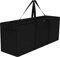 Dokon Garden Furniture Cushion Storage Bag Waterproof Christmas Tree Storage Bag Anti-UV Heavy Duty Oxford Fabric Outdoor Cushion Bags with Durable Handle and Zipper (125x40x55cm) - Black