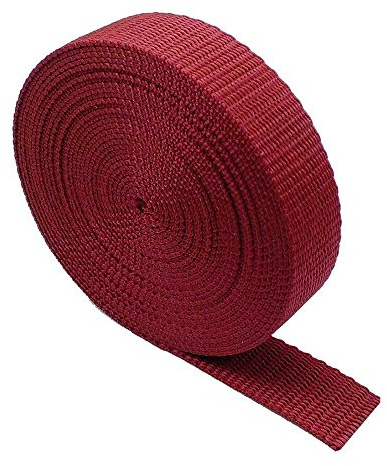 The Bead Shop – Cinta de Polipropileno Resistente para Mochila, Mochilas, Equipaje, Correas de Carga, Cinturones – 5 Metros Granate