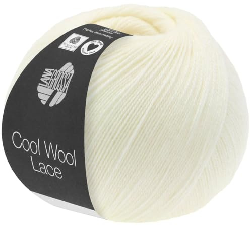 LANA GROSSA Cool Wool Lace | Extrafeine Merinowolle waschmaschinenfest und filzfrei | Handstrickgarn aus 100% Schurwolle (Merino) | 50g Wolle zum Stricken & Häkeln | 400m Garn FB 14