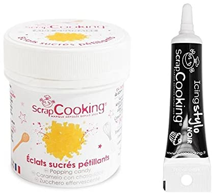 Eclats sucrés pétillants 50 g + Stylo glaçage noir