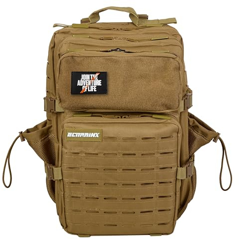 ELITRAINX V2 Zaino 45L Tattico Militare Impermeabile Cross-Training Viaggi Sport all'aria aperta Palestra Portatile Oxford 900D (Khaki)