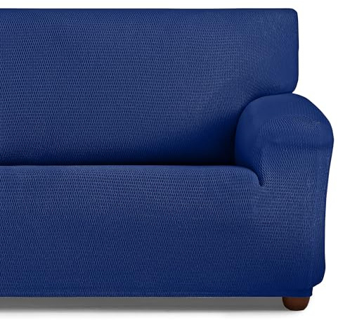 HIPERMANTA Fundas Sofa 2 Plazas Elasticas. Fundas para Sofa. Protector de Sofa. Cubresofa Antimanchas. Suavidad Confort. Tunez Color Azul Electrico 2 Plazas (130-190 cm)