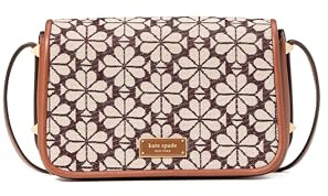kate spade new york Women's Spade Flower Jacquard Flap Crossbody, Burgundy Multi, One Size