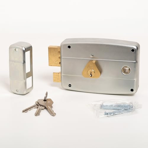 CISA - 15057160279 Serrure de porte en acier zingué avec cylindre et cadre poignée passant Entrée 60 main gauche