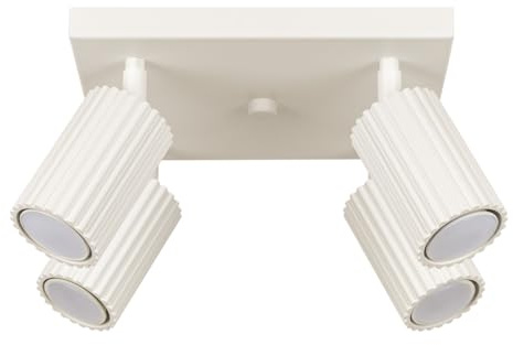 Sollux Lighting KARBON Modern – Taklampa – Mångsidig belysningsarmatur i aluminium – GU10, Max 10W LED, IP 20 – Glödlampa ingår ej – 4x Ljuskälla – 25x25x16,5cm, Beige