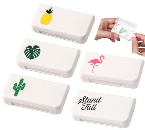 IKOPFLN Porta Pastiglie Giornaliero, Portapillole Settimanale Portapillole da Viaggio Portapillole Tascabile Giornaliero Porta Pillole Piccola Portatile Porta Compresse 3 Scomparti, 5 pezzo