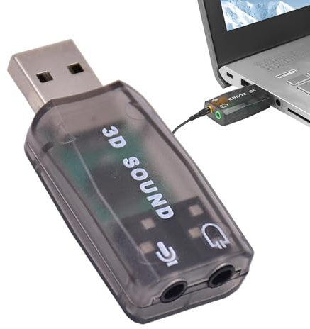 2-i-1 USB-extern ljudadapter: stereoljud, plug and play | PC- och bärbar ljudadapter, perfekt för att titta på film, lyssna på musik och förbättra ljudet