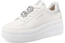 Renato Balestra Sneakers pour femme Platform Baskets avec strass RB2549, argent, 35 EU