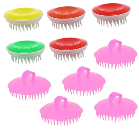 DECOMELODY 10 piezas Cepillo Exfoliante de Silicona para Masaje y Limpieza del Cabelludo Cepillo para Champú Suave y Resistente Estimula el Crecimiento y Reduce la Caspa para Ducha y Uso