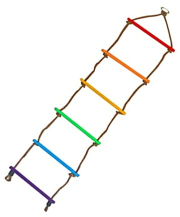 BTOSEP Scala di corda per bambini, design resistente alla trazione per giocare all'aperto in sicurezza con accessori colorati