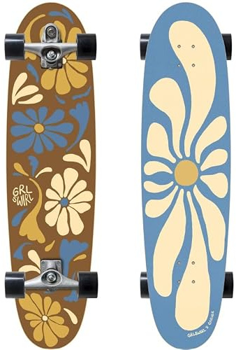 CARVER Surfskate Longswirl C7 38 - Planche de Longboard en érable 7 Plis - Design Bleu - Parfait pour Carving, Cruising et Surf Urbain - Idéal pour Riders de Tous Niveaux