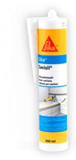 Sika - Sika Sanisil, Bianco - Sigillante Siliconico per sanitari - Per componenti di sanitari e di cucine domestiche - 300ml