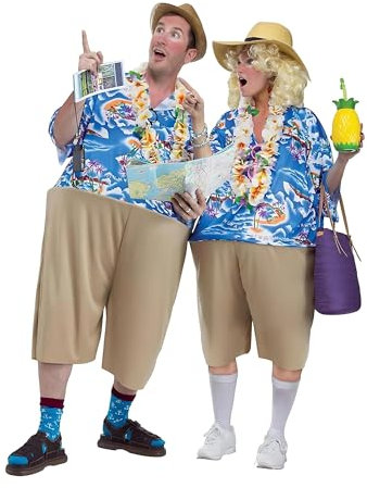 Fun World Tacky Erwachsenenkostüm Touristen, Mehrfarbig, Standard