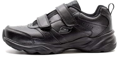 Skechers Men's Haniger Casspi Trainers, Black Leather Trim, 9 UK