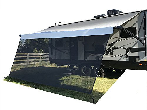 RV Awning Sun Shade 8' X 14' 3'' Black Sunshade Complete Kits Tentproinc Mesh Screen Sunblocker - 3 Years Limited Warranty