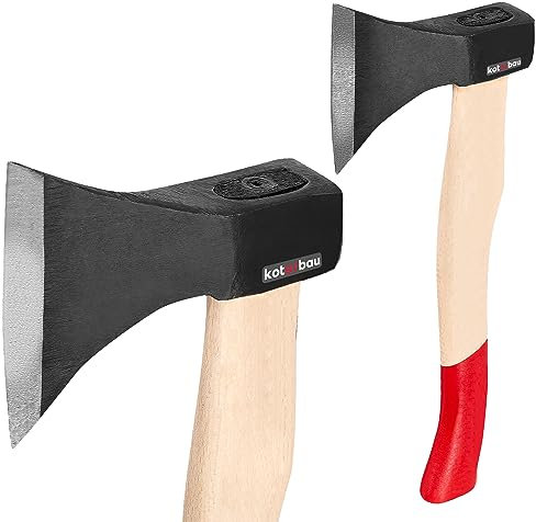 KOTARBAU Axt Geschmiedet 0.6 kg Gesamtlänge 358 mm mit Holz-Stiel Axt zum Holzspalten Spaltbeil Spalthammer HolzhackenBeil