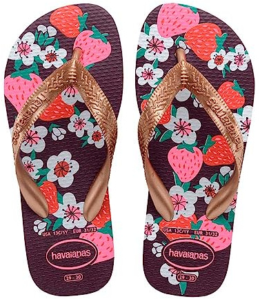 Havaianas Unisex Kids Flip-Flop, Eggplant Rose Gold, 12 UK Child
