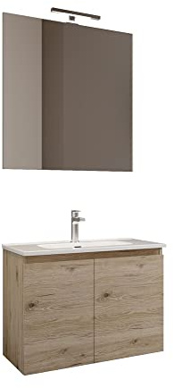 Mama Store ATENA2 60, Mobile 2 ante 60 cm, Quercia Naturale, L. 62 X P. 47 X H. 53 CM