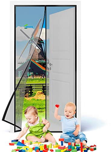 Mosquitera Magnética Cifrado 75 x 205 cm Magnético Anti-Mosquitos Cortina De Puerta Puerta De Pantalla Magnética Verano Hogar Anti-Mosca Mudo Pantalla【Negro】