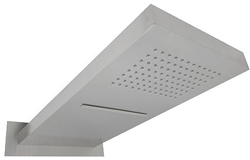 vanvilla Duschkopf Regenduschkopf Regendusche Schwall Regenbrause Brausekopf 50cm x 23 cm gebürstet