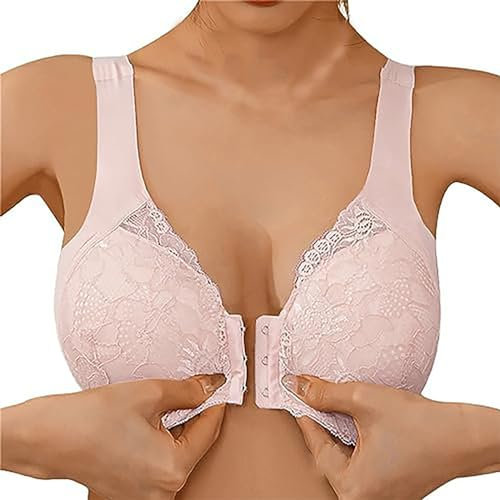 Front Fastening Bras for The Elderly Floral Lace Full Coverage High Impact Sports Bras Large Breasts Bra Underwear Yoga Fitness Exercise Oversized Women's Everyday Bras
