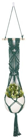 janeunique Macrame Plant Hanger Boho Plants Hanging Flower Pot Holder Indoor Outdoor Decor for Home Living Room Garden Decor (Pot Not Include)