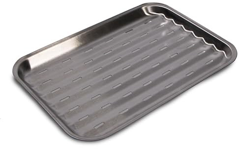 Frischluftküche Grillschale Edelstahl - Ermöglicht Grillen von kleinteiligem Grillgut, ideal für Gemüse, Meeresfrüchte und Kleinigkeiten, sorgt für eine saubere Handhabung - Edelstahl, 34x24x2,2cm