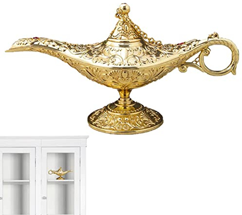 Aladdin Magisk ficklampa, lyxig, klassisk bordsdekoration av legering, guldfärger, presenter och presenter, julklappar för ungdomar
