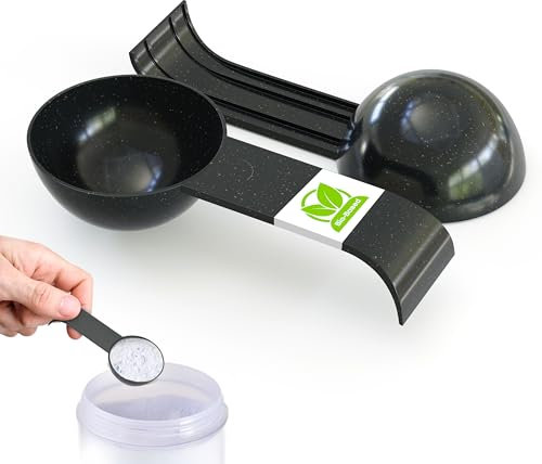 Cucchiaio dosatore in bioplastica con fibre di legno per detersivo e polvere per lavastoviglie, set da 2, made in Germany, adatto per alimenti, produzione sostenibile