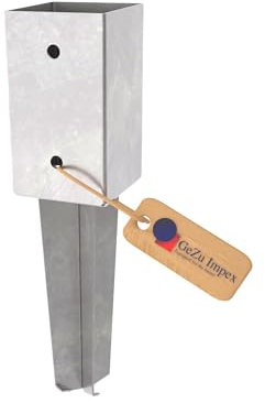 GeZu Impex Ancre à enfoncer Galvanisé à chaud Lot de 4 91 x 91 mm pour poteau en bois carrés