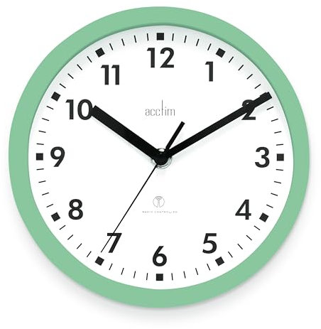 Acctim Nardo 74665 - Orologio da parete radiocontrollato, 20 cm, colore: Verde