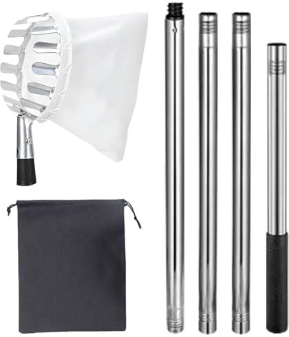 Fruit Tree Picker, Citrus Picker With Telescopic Handle, Stainless Steel Rust-Proof Grabber For Avocado Acorn Lemon Pear Picking