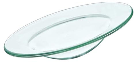 ELEOUTI Piatto Scaldacera in Vetro Trasparente 12 CM Piastra di Ricambio Resistente al Calore per Lampada Aromaterapia Accessorio per Sciogliere Cera e Oli Essenziali Uso Domestico e