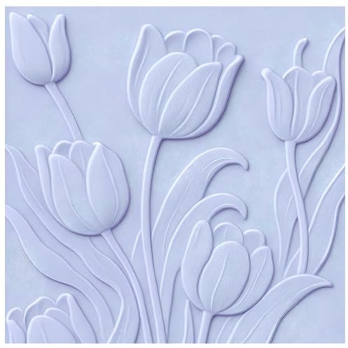 Oruola Tulip 3D Embossing Folder,Clear Flower Texture DIY Art Craft