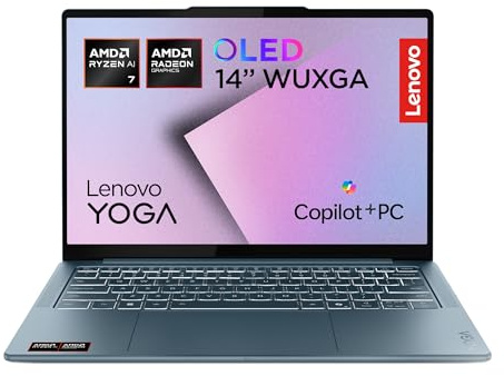 Lenovo Yoga Slim 7 14AKP10 - Ordinateur Portable 14'' WUXGA (AMD Ryzen AI 7 350, RAM 32Go, SSD 1Tb, IAMD Radeon 860M Graphics,Windows 11 Home) Clavier rétroéclairé AZERTY FR - Tidal Teal