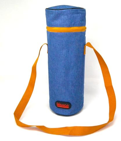 Hidalgo Bolsa Térmica Aislante para Botella, 2 litros, Azul con Naranja, con Correa Ajustable, para Picnic y Barbacoa