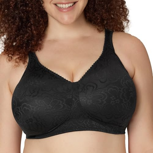 PLAYTEX Womens 18-hour Ultimate Lift Wireless Full-coverage Bra, Single Or 2-pack Full Coverage Bra, Black, 48B US