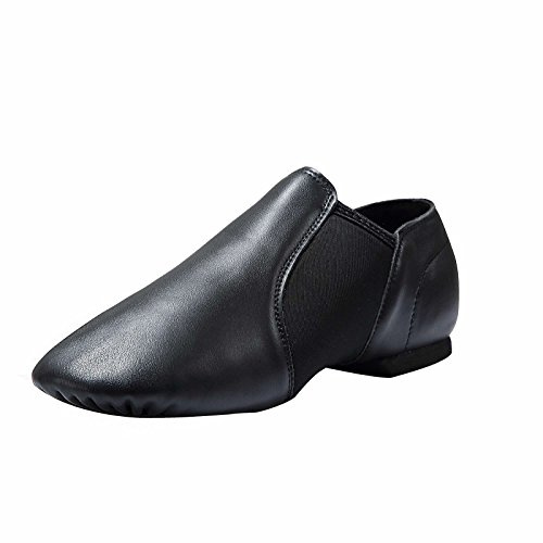 Dynadans Leather Upper Slip-on Jazz Dance Shoe for Women Men's Dance Shoes Black 7M