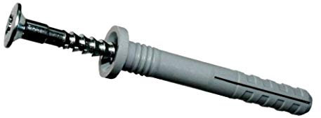 Nageldübel ''FIX'' Zylinderkopf 6x40 mm 200 Stück | Dübel aus reinem Nylon mit verzinktem Schraubnagel | Perfekte Schnellmontage mit hohen Auszugswerten in Vollbaustoffen | Hüfner Made in Germany