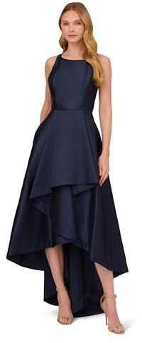 Adrianna Papell Women's Mikado High-Low Gown Midnight 8