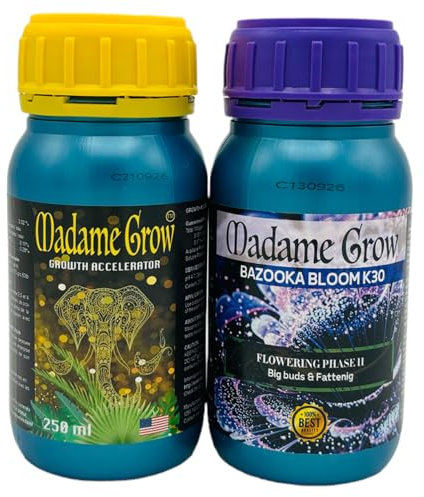 MADAME GROW - Fertilizzante Organico per la Crescita e la fioritura - Kit Election - 2x250ml