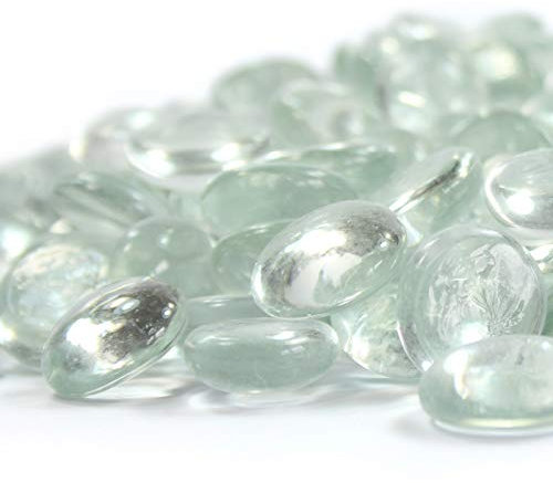 Steingrau 1kg Glasnuggets Korngrößen 17-20mm Shine Glasklar Irisierend