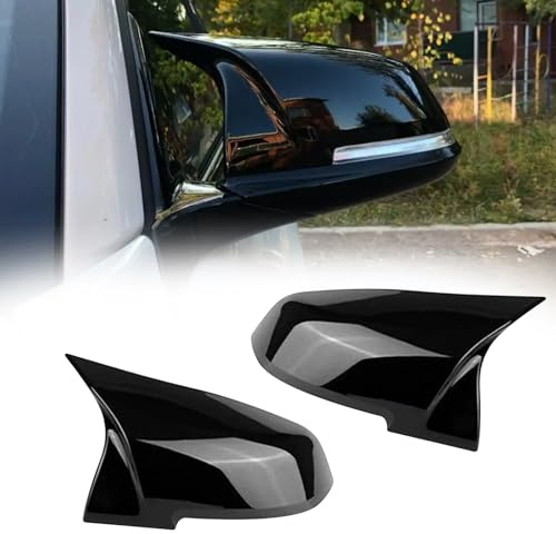 Altsbaos Compatible avec Coque Retroviseur F20 F21 F22 F23 F87 F30 F31 F34 F32 F33 F36 i01 E84 Coque de Rétroviseur série 1 2 3 4 i3 x1 Capuchon de Rétroviseur Gauche + Droite-Noir Brillant