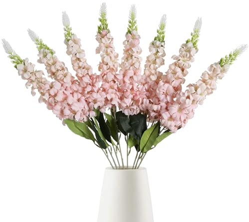 IPOPU Künstliche Blumen mit Löwenmaul, künstliche Seidenblumen, langer Stiel, Hyazinthen, künstliche Blumen für Hochzeit, Zuhause, Outdoor, Party, Blumenarrangement, Tafelaufsatz, Tischdekoration, 8