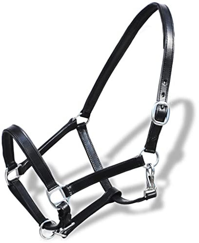 Home Outdoor Otros- Collar de piel auténtica, cabestro estable, ajustable, color negro