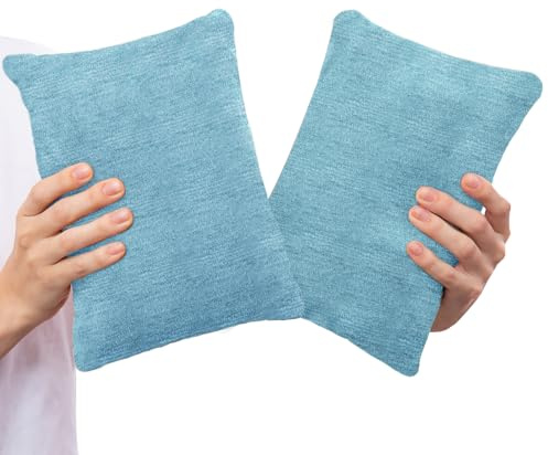 1 MIDDLE ONE 2 Pack Small Pillow, Cooling Memory Foam Mini Pillow 11 X 7 Inches for Sleeping, Travel, Nap and Neck, Knee, Lumbar Support, Tiny Cushion for Pet, Dogs (Blue)