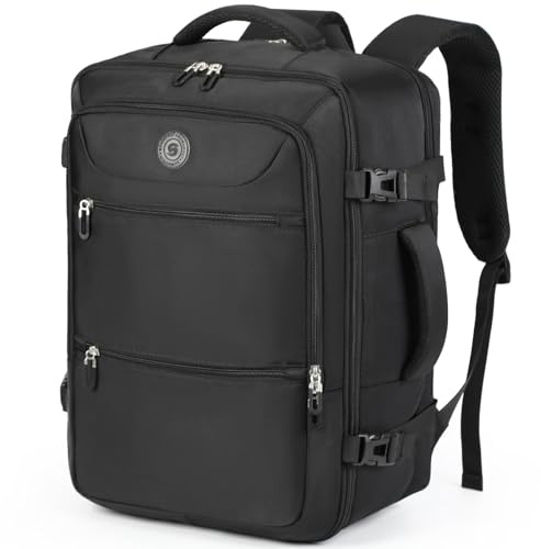 Sowaovut Travel Laptop Backpack, Extra Large High School College Backpacks, Flight Approved Daypack Business Bag Fit 17.3 inch Laptop for Men Women (Black)